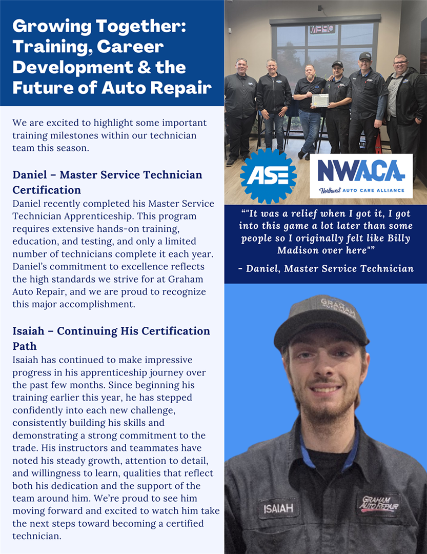 Graham Auto Repair Fall 2025 Newsletter: Growing Together