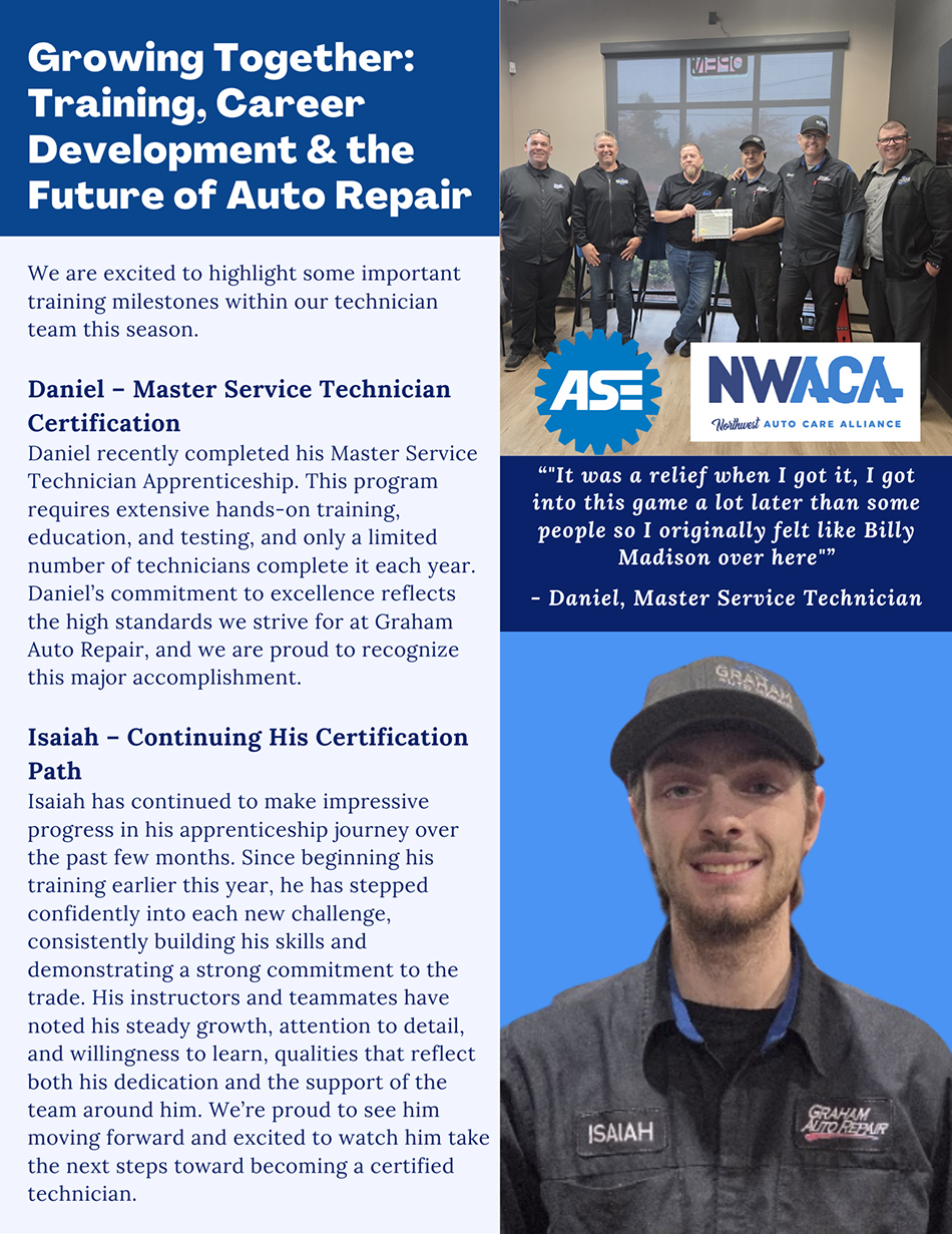 Graham Auto Repair Fall 2025 Newsletter: Growing Together