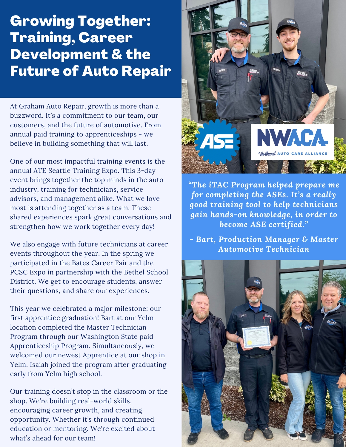 Graham Auto Repair Summer 2025 Newsletter: Growing Together