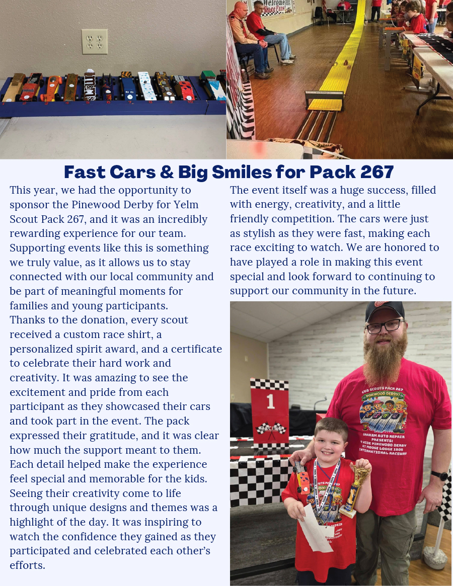 Graham Auto Repair Spring 2026 Newsletter: Fast Cars & Big Smiles for Pack 267