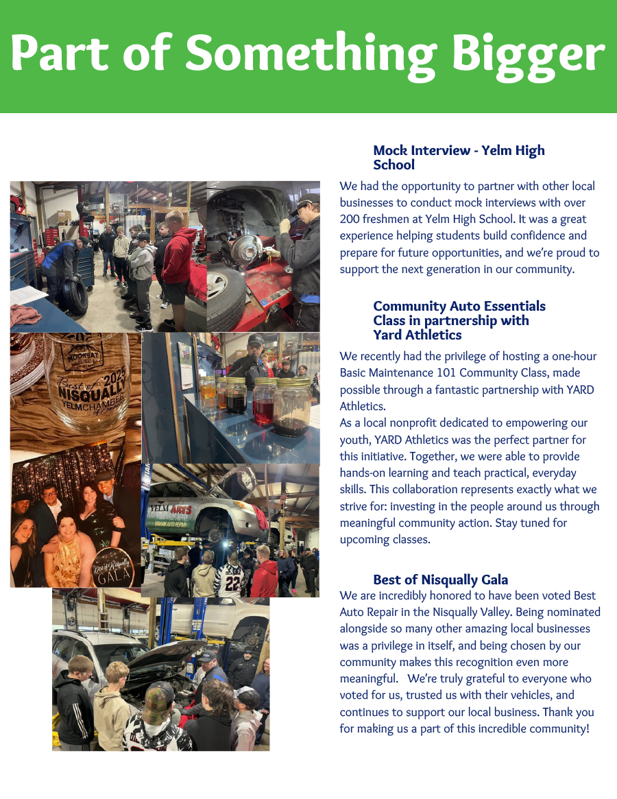 Graham Auto Repair Spring 2026 Newsletter: Part of Something Bigger continued