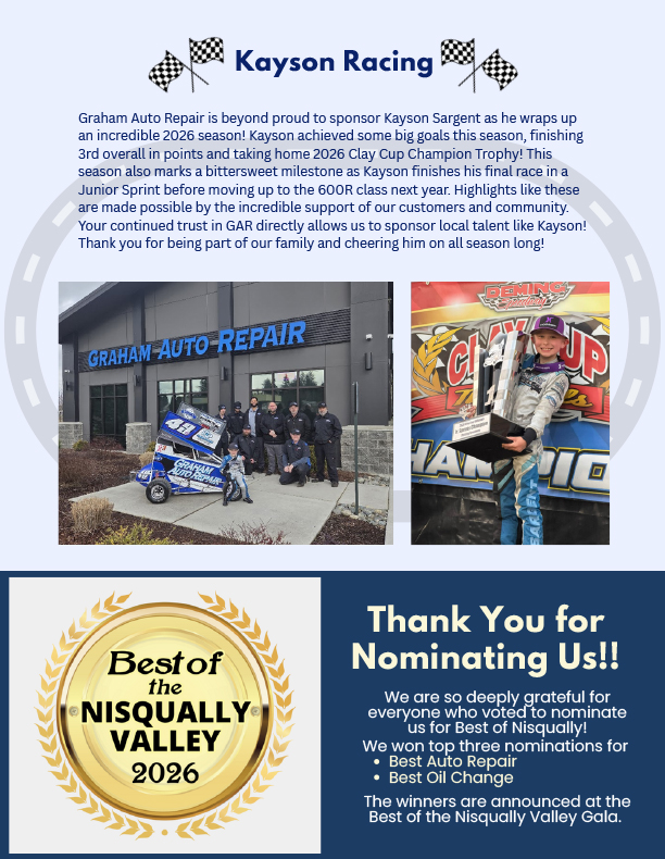 Graham Auto Repair Fall 2026 Newsletter: Community Rocks