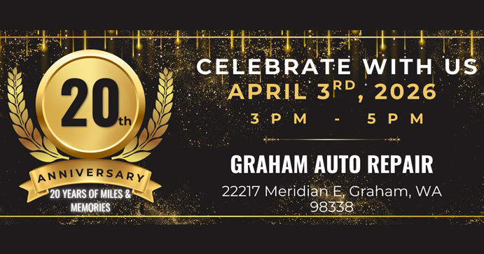 20 Years Anniversary - Celebrate with us April 3rd 2026 | Graham Auto Repair